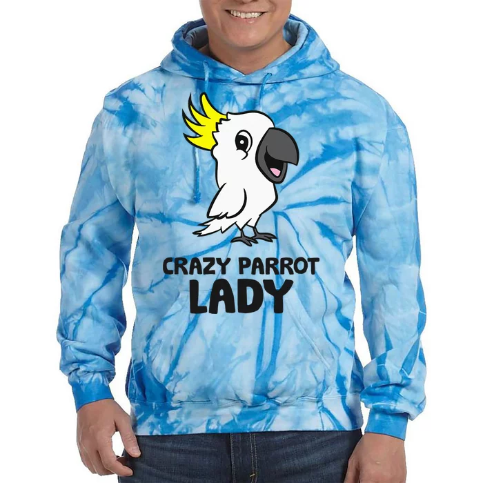 Cockatoo Parrot Craty Parrot Lady Tie Dye Hoodie