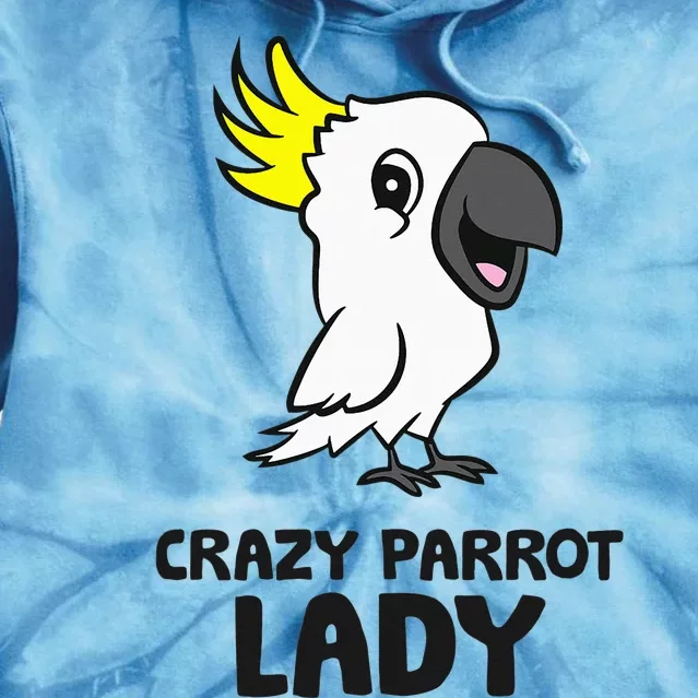 Cockatoo Parrot Craty Parrot Lady Tie Dye Hoodie