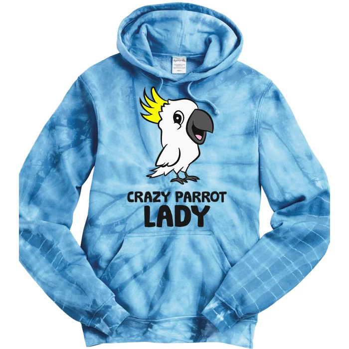 Cockatoo Parrot Craty Parrot Lady Tie Dye Hoodie