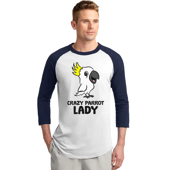 Cockatoo Parrot Craty Parrot Lady Baseball Sleeve Shirt