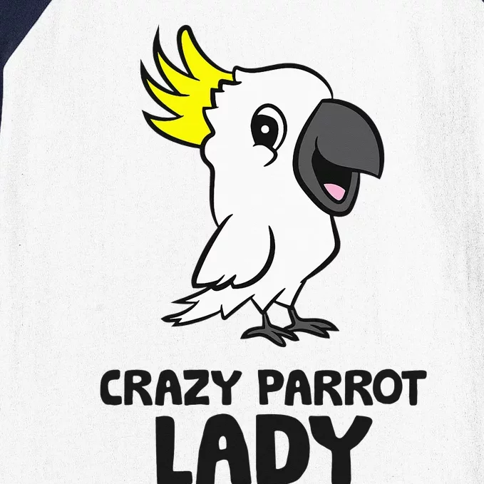 Cockatoo Parrot Craty Parrot Lady Baseball Sleeve Shirt