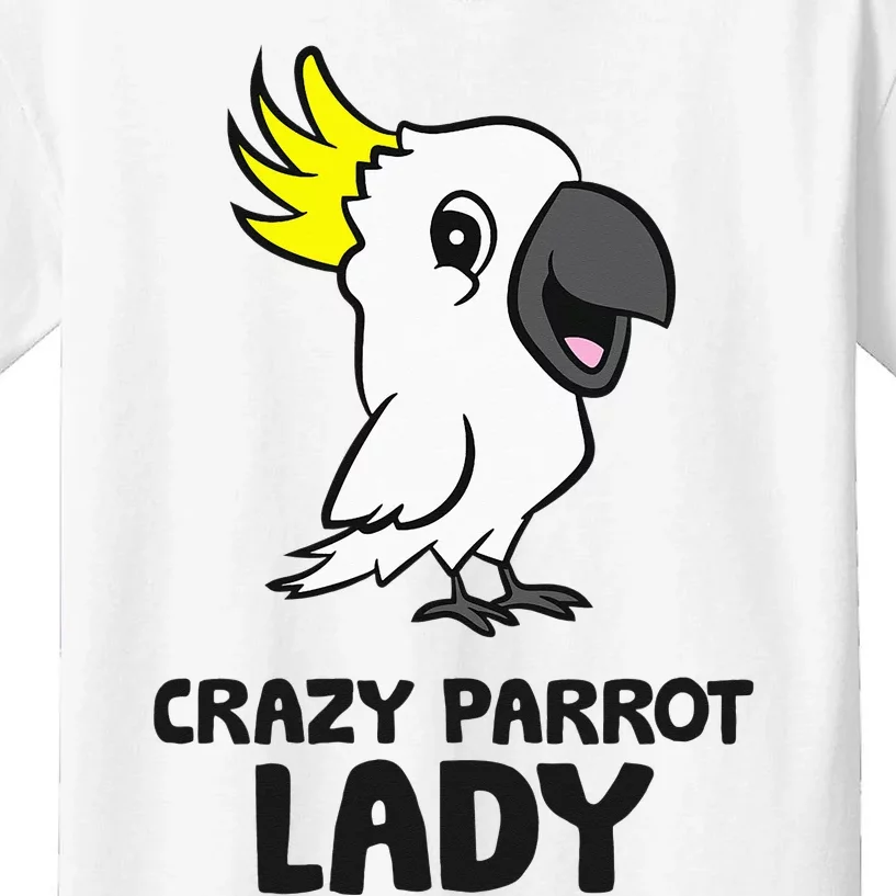 Cockatoo Parrot Craty Parrot Lady Kids T-Shirt