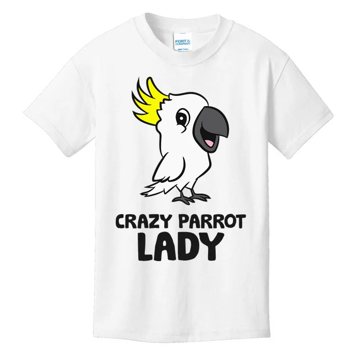 Cockatoo Parrot Craty Parrot Lady Kids T-Shirt