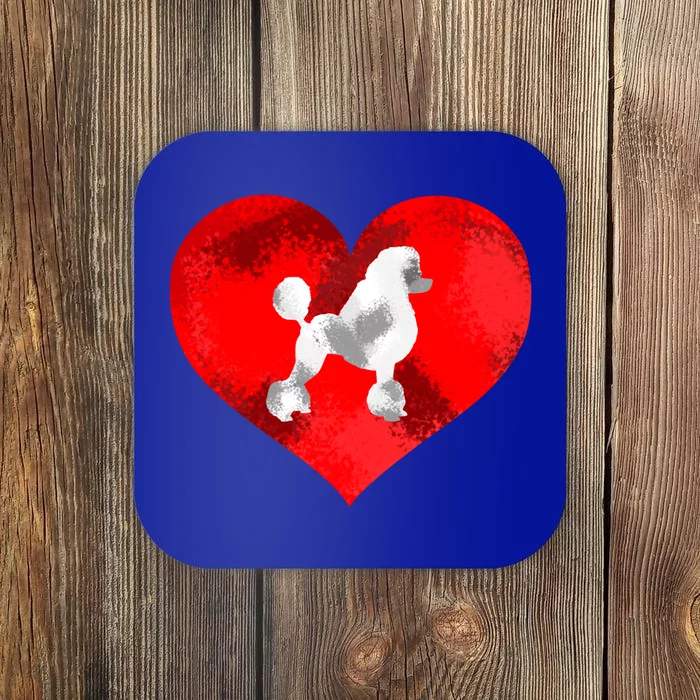 Cute Poodle Dog Lover Red Heart Valentines Day Cool Gift Coaster