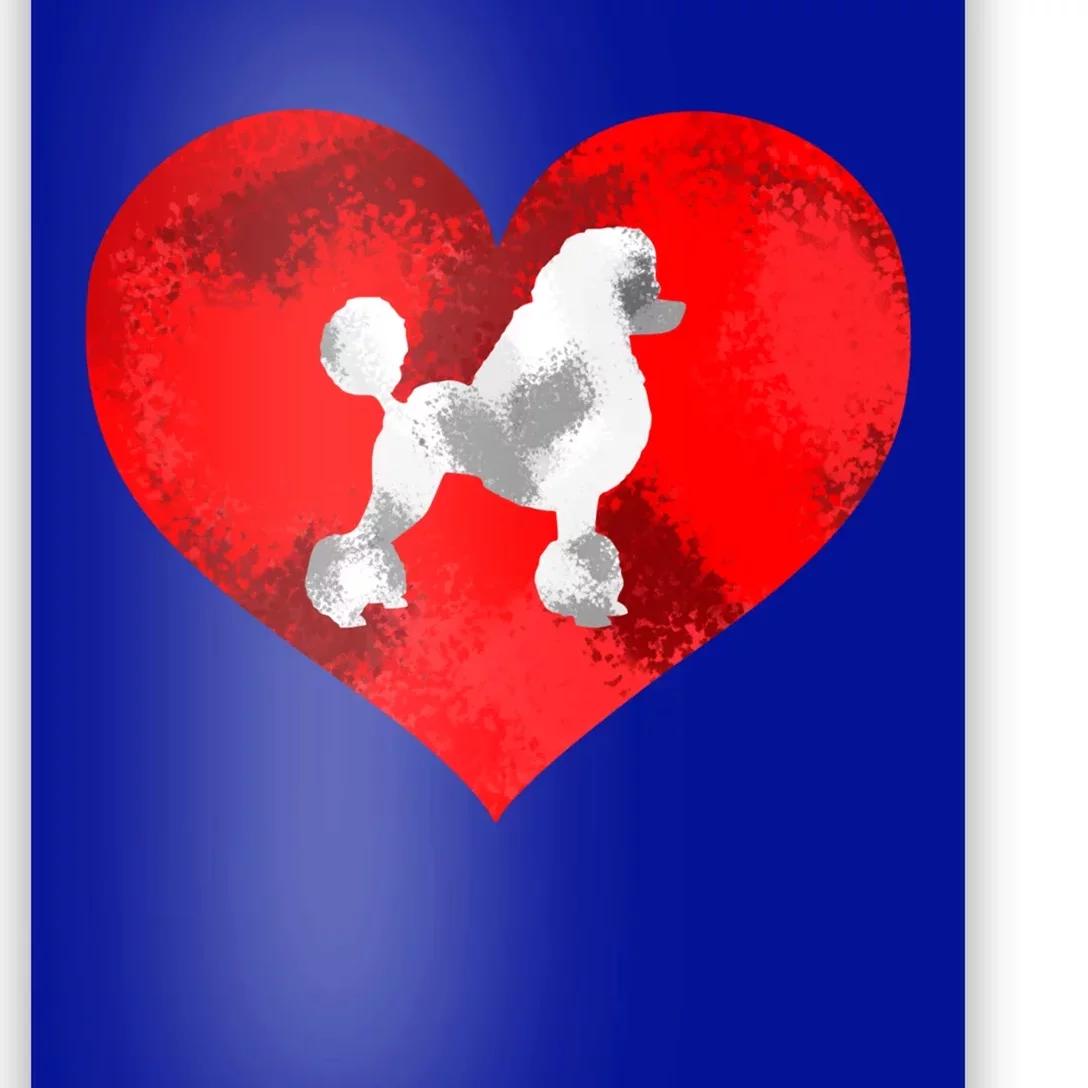 Cute Poodle Dog Lover Red Heart Valentines Day Cool Gift Poster