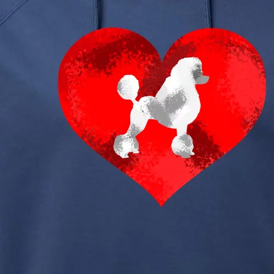 Cute Poodle Dog Lover Red Heart Valentines Day Cool Gift Performance Fleece Hoodie