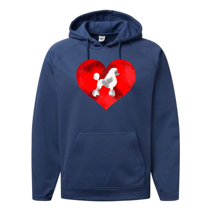 Cute Poodle Dog Lover Red Heart Valentines Day Cool Gift Performance Fleece Hoodie