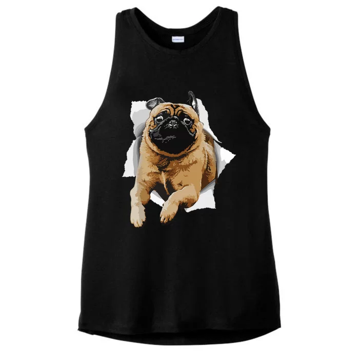 Cute Pug Design For Men Women Kids Pet Dog Breed Pug Lovers Ladies Tri-Blend Wicking Tank