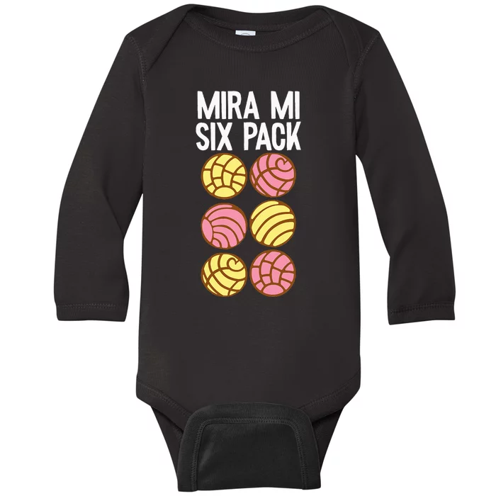 Conchas Pan Dulce Latina Mexican Mujer Concha Pastry Baby Long Sleeve Bodysuit