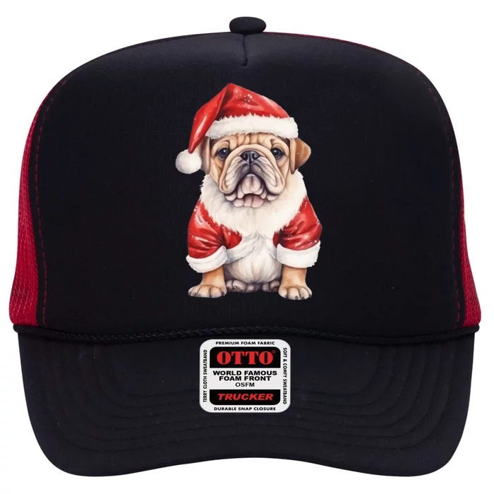 Christmas Pug Dog Cute Holiday High Crown Mesh Trucker Hat