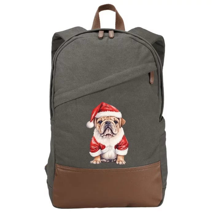 Christmas Pug Dog Cute Holiday Cotton Canvas Backpack