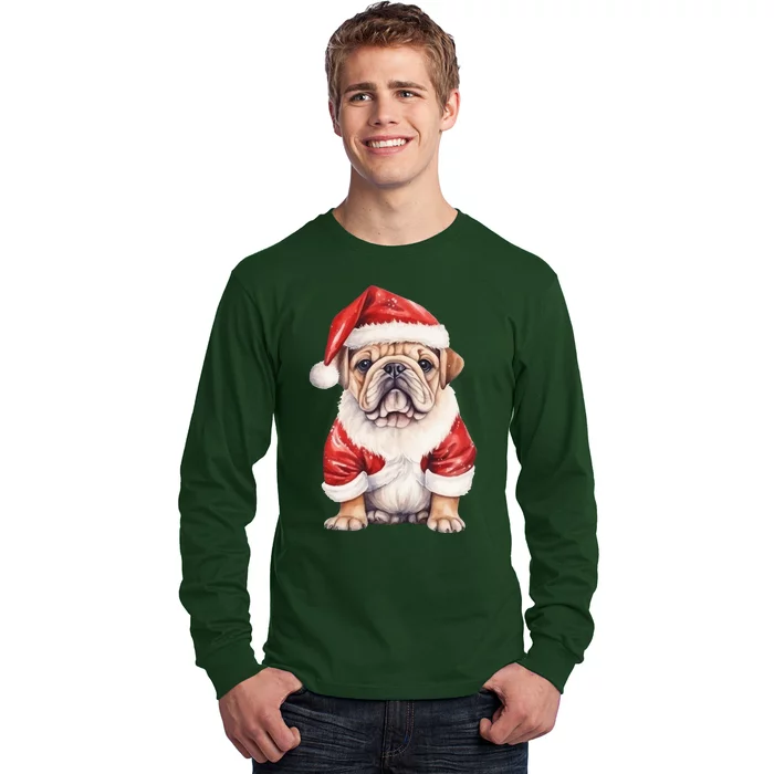 Christmas Pug Dog Cute Holiday Long Sleeve Shirt