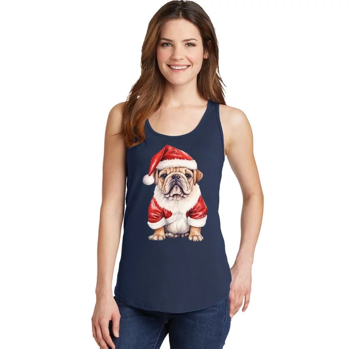 Christmas Pug Dog Cute Holiday Ladies Essential Tank