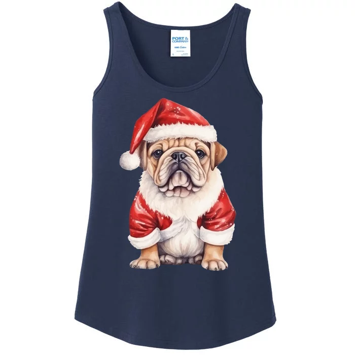 Christmas Pug Dog Cute Holiday Ladies Essential Tank