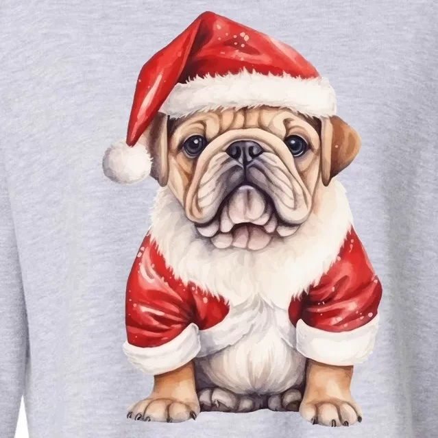 Christmas Pug Dog Cute Holiday Cropped Pullover Crew