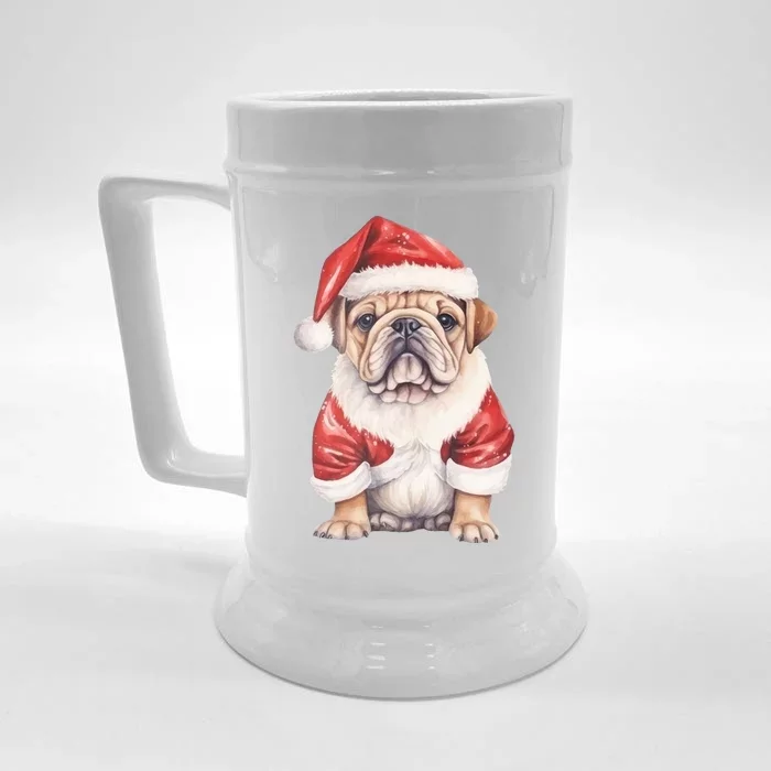 Christmas Pug Dog Cute Holiday Front & Back Beer Stein