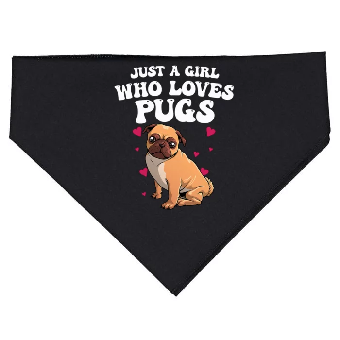 Cute Pug Design Dog Owner Puppy Pug Lover USA-Made Doggie Bandana