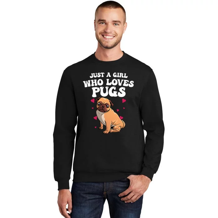 Cute Pug Design Dog Owner Puppy Pug Lover Tall Sweatshirt