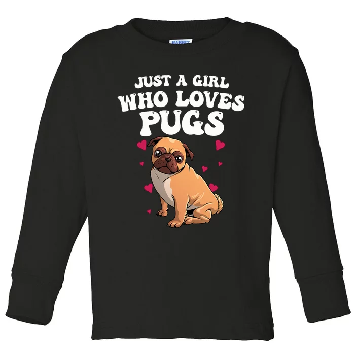 Cute Pug Design Dog Owner Puppy Pug Lover Toddler Long Sleeve Shirt