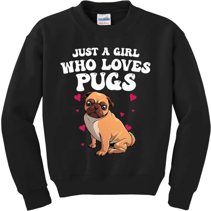 Cute Pug Design Dog Owner Puppy Pug Lover Kids Sweatshirt