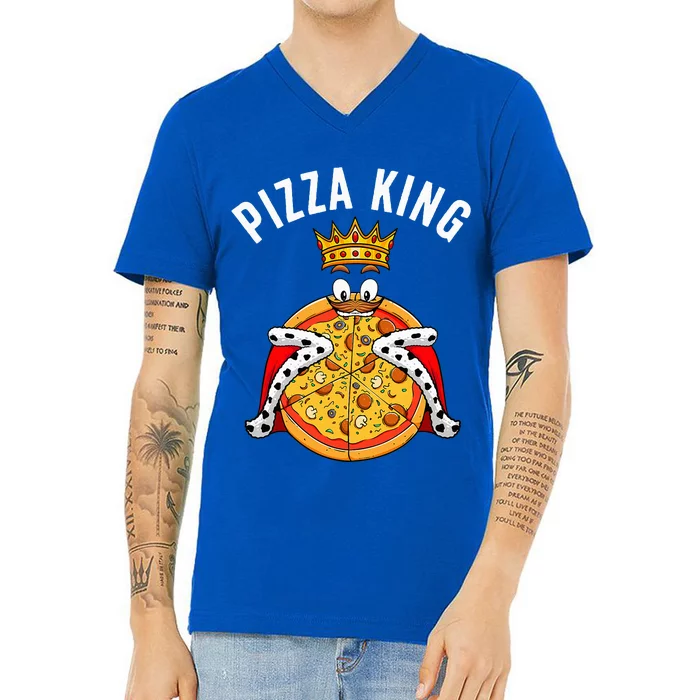 Cute Pizza Design For Italian Dish Pizza Lovers V-Neck T-Shirt