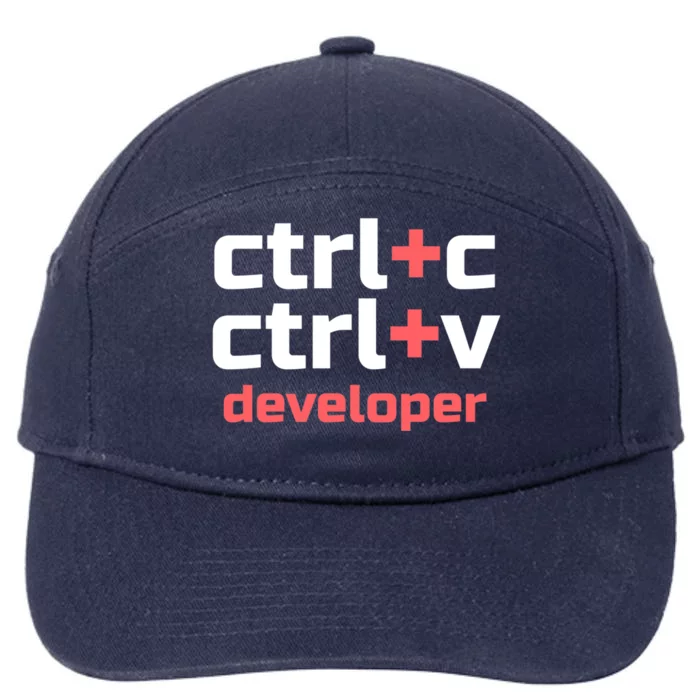 Copy Paste Developer Ctrl C Ctrl V Coder Gift 7-Panel Snapback Hat