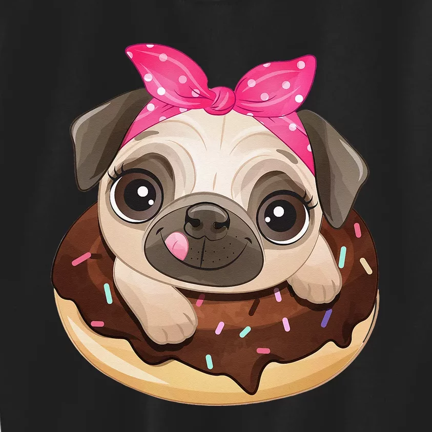 Cute Pug Donut Dog Kids Sweatshirt