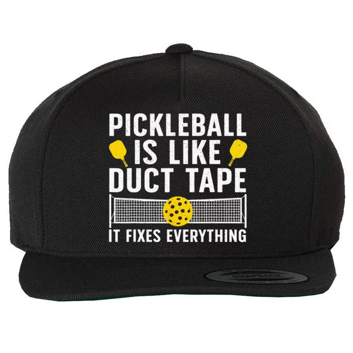 Cute Pickleball Design For  Paddle Sport Players Wool Snapback Cap