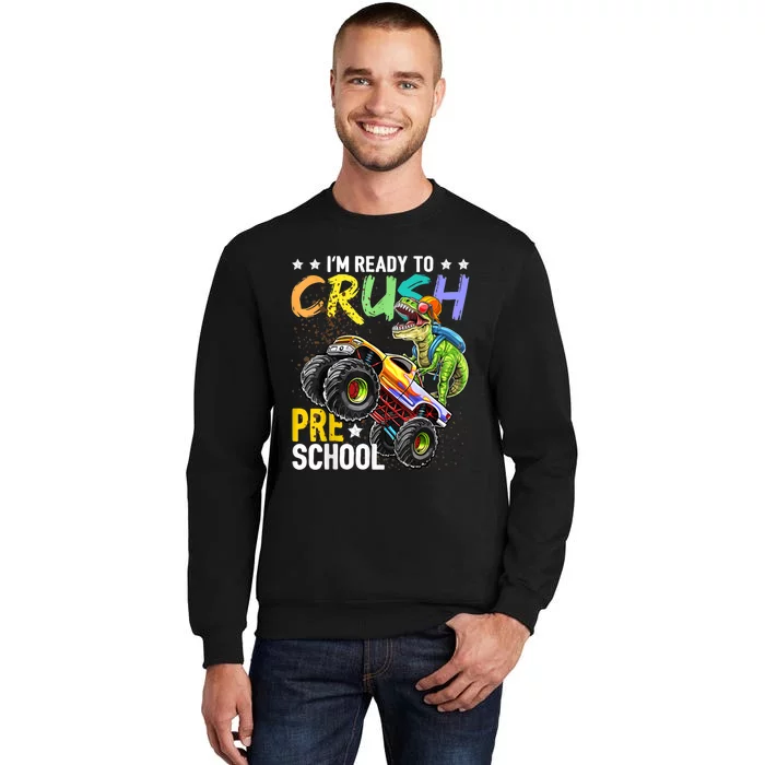 Crush Preschool Dinosaur Monster Truck Back To School Boy Sweatshirt