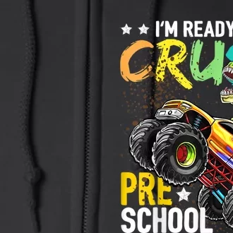 Crush Preschool Dinosaur Monster Truck Back To School Boy Full Zip Hoodie