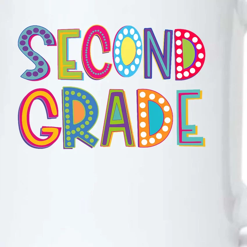 Cute Polka Dot Second Grade 2nd Grade School Teacher Black Color Changing Mug