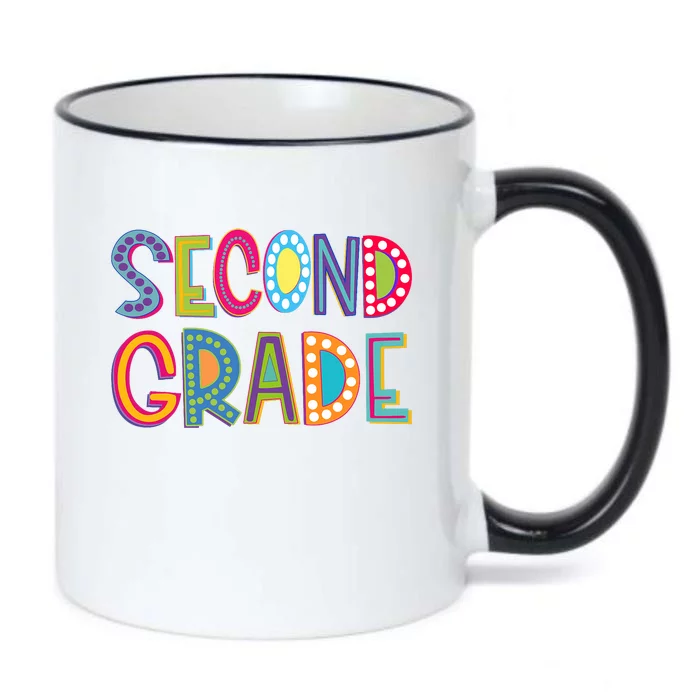 Cute Polka Dot Second Grade 2nd Grade School Teacher Black Color Changing Mug