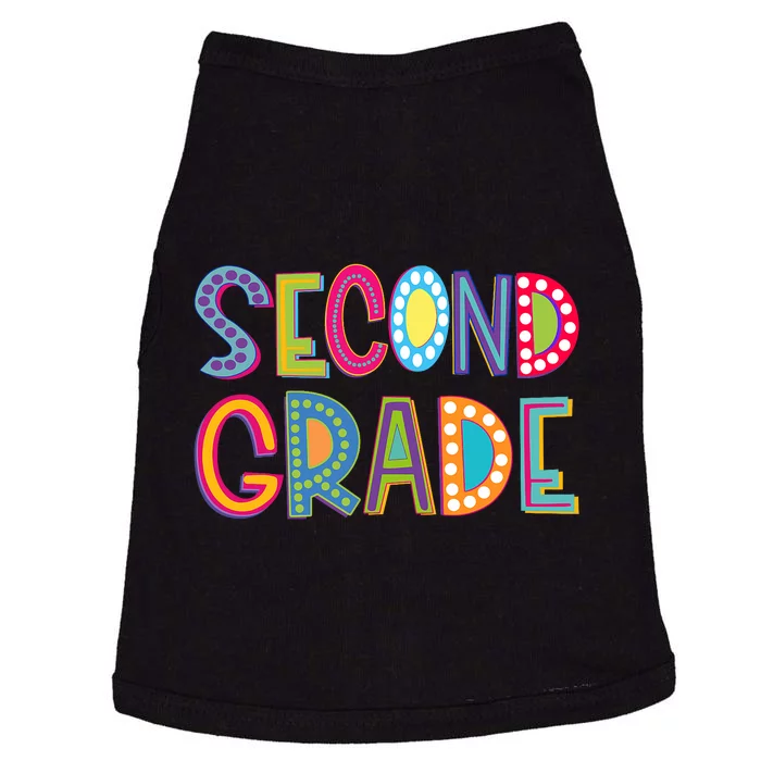 Cute Polka Dot Second Grade 2nd Grade School Teacher Doggie Tank