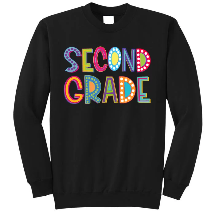 Cute Polka Dot Second Grade 2nd Grade School Teacher Tall Sweatshirt