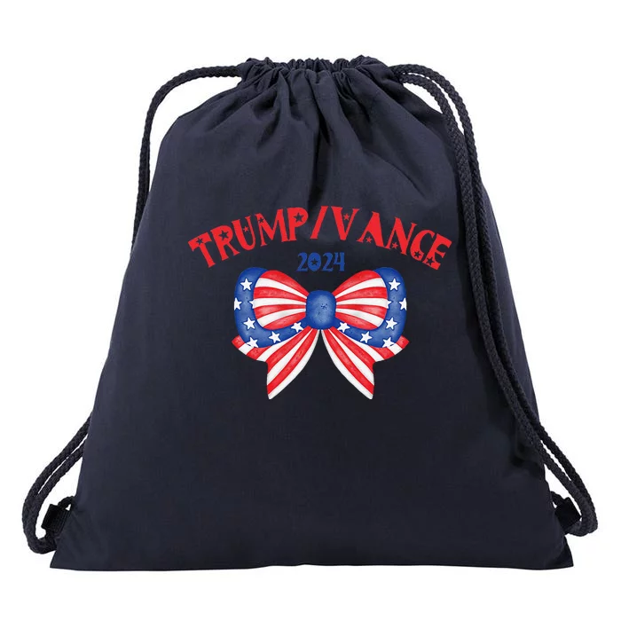 Coquette President Donald Trump & Jd Vance 2024 Usa Drawstring Bag