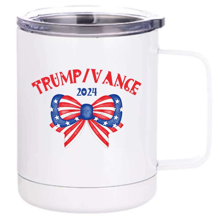 Coquette President Donald Trump & Jd Vance 2024 Usa Front & Back 12oz Stainless Steel Tumbler Cup