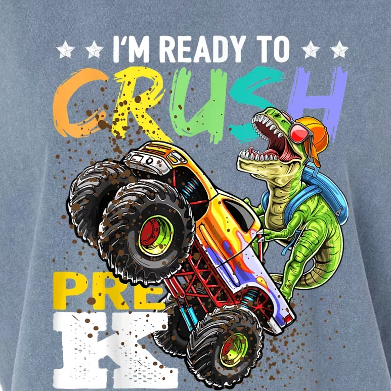 Crush PreK Dinosaur Monster Truck Back To School Boy Gifts Garment-Dyed Women's Muscle Tee