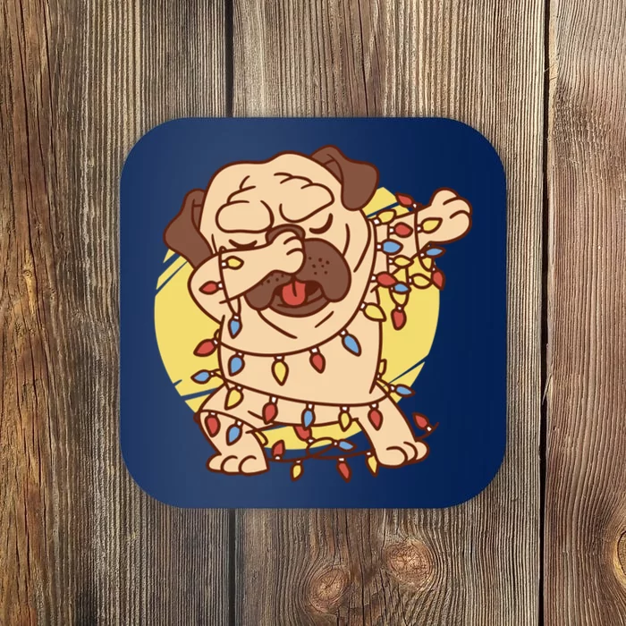 Christmas Pug Dab Coaster