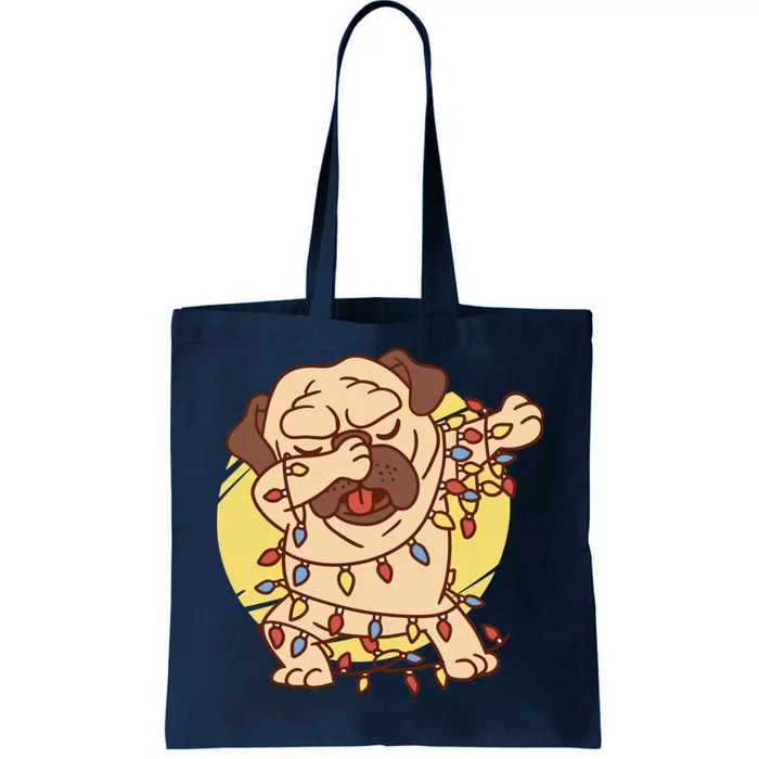 Christmas Pug Dab Tote Bag