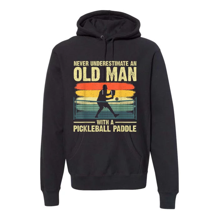 Cool Pickleball Design For Men Grandpa Pickleball Player Premium Hoodie