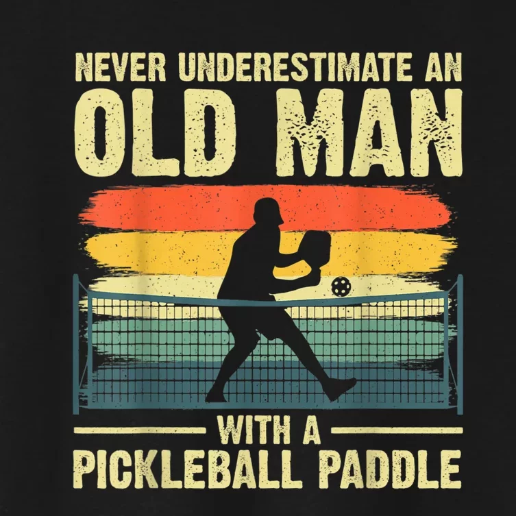 Cool Pickleball Design For Men Grandpa Pickleball Player Women's Crop Top Tee