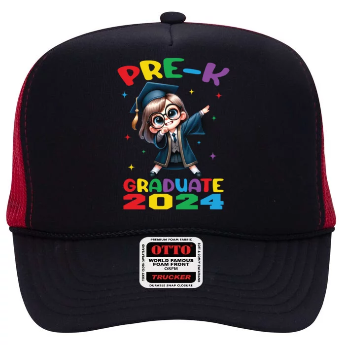 Cute Prek Dabbing Graduate Last Time Of School Funny Gift High Crown Mesh Trucker Hat