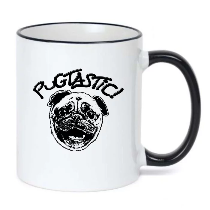 Cute Pug Drawing Pugtastic Black Color Changing Mug