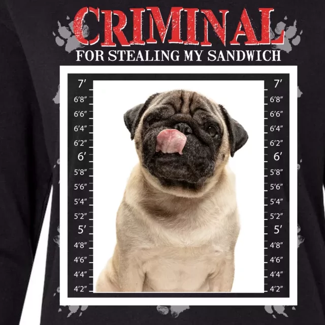 Custom Photo Dog Criminal For Stealing My Sandwich Womens Cotton Relaxed Long Sleeve T-Shirt