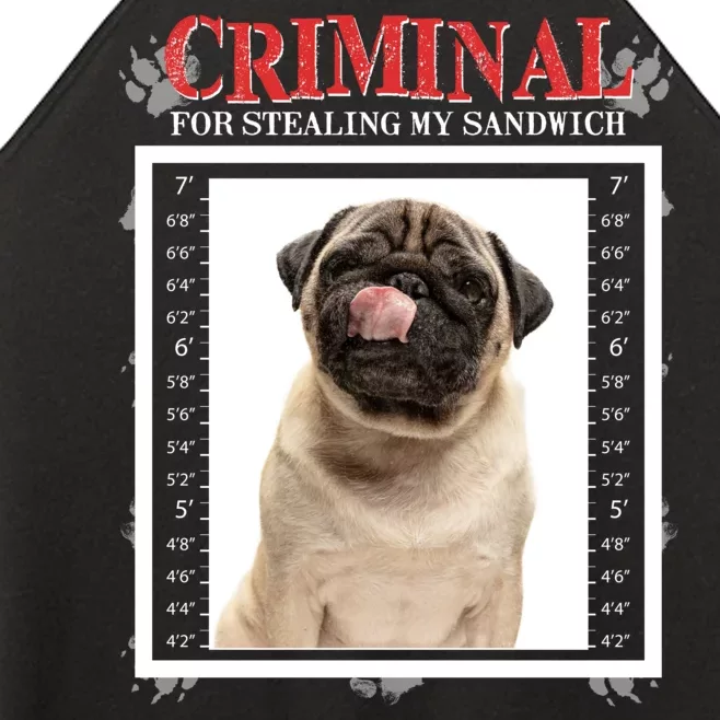 Custom Photo Dog Criminal For Stealing My Sandwich Women’s Perfect Tri Rocker Tank