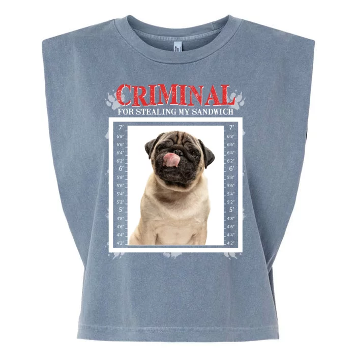 Custom Photo Dog Criminal For Stealing My Sandwich Garment-Dyed Women's Muscle Tee