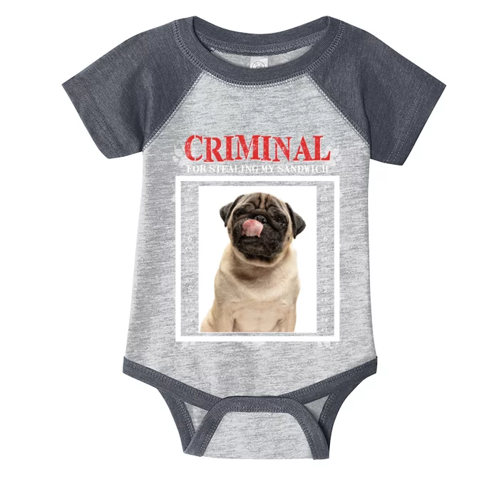 Custom Photo Dog Criminal For Stealing My Sandwich Infant Baby Jersey Bodysuit