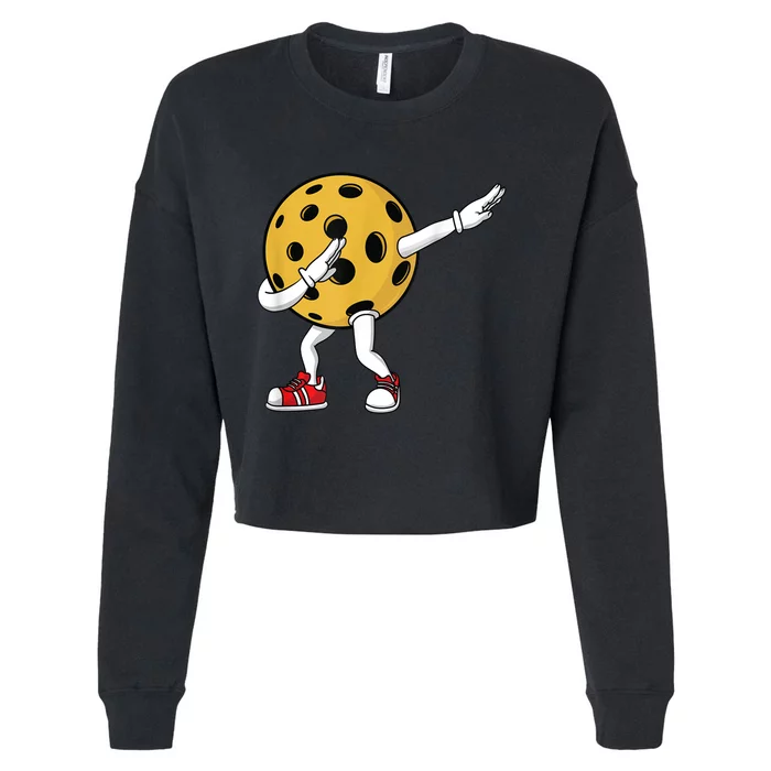 Cute Pickleball Design For Men Women Dab Pickleball Player Cropped Pullover Crew