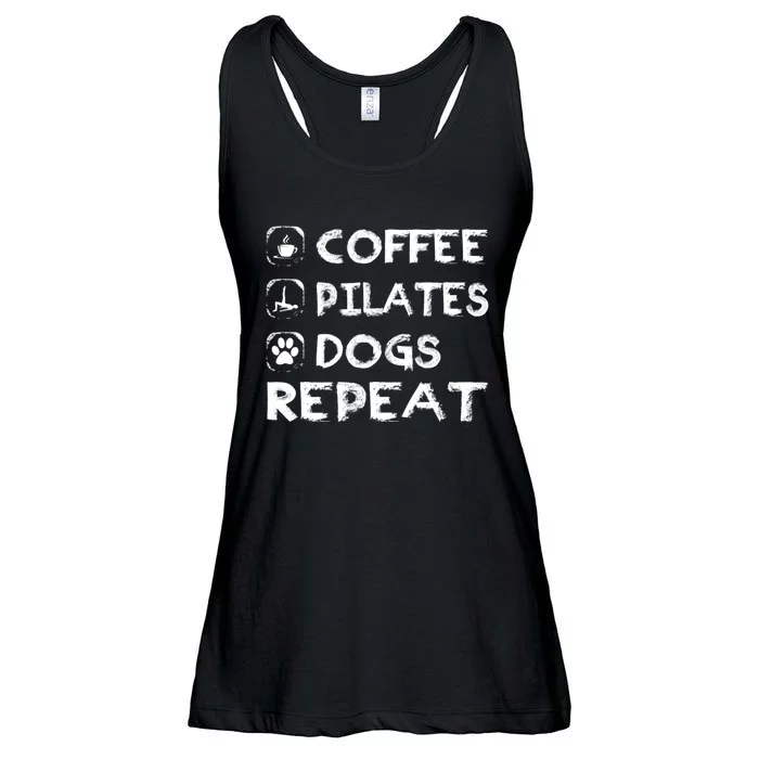 Coffee Pilates Dogs Repeat Funny Pilates Gift Ladies Essential Flowy Tank