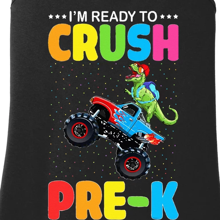 Crush PreK Dinosaur Monster Truck Back to School PreSchool Ladies Essential Tank